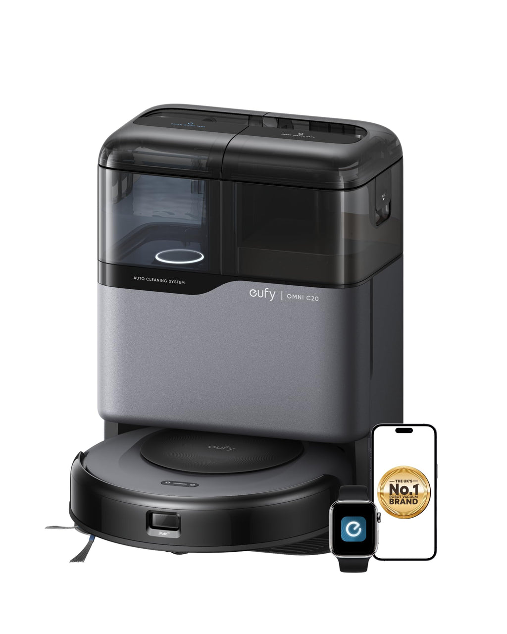 eufy C28 Omni, Robot Vacuum Cleaner with Mop,HydroJet Self Clean Roller Mop
